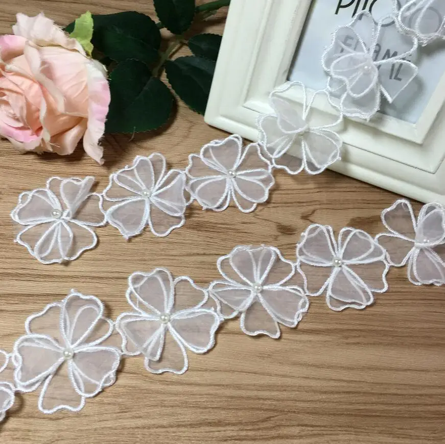 Wholesale 33 Pieces Flowers Off White Wedding Lace Patch Elegant