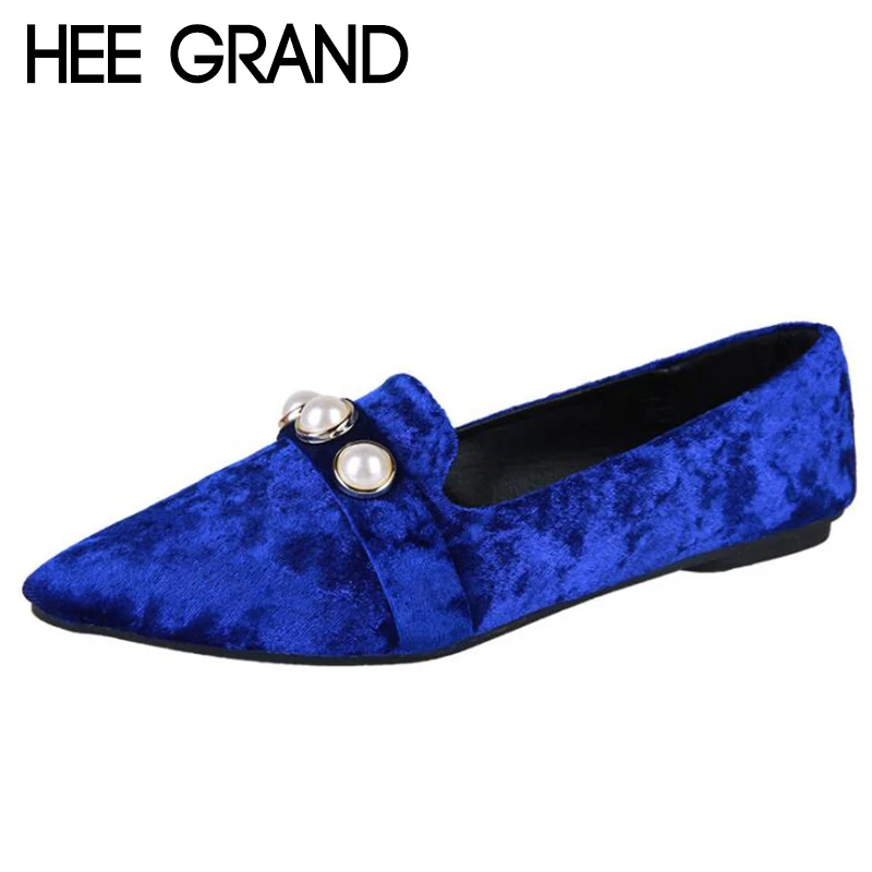 

HEE GRAND 2018 New Autumn Women Flats Bead Decoration Women Slip-on Causal Fashion Oxford Soft Leather Mujer Shoes XWD6973