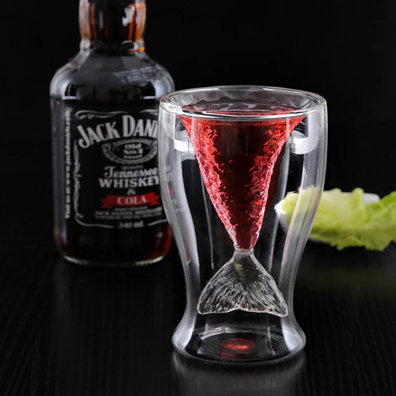 

100ml Mermaid Wine Glass Whiskey Vodka Shot Glass Cup Beer Mug Mermaid Lover Crystal Cups For Party Bar Hotel Drinkware