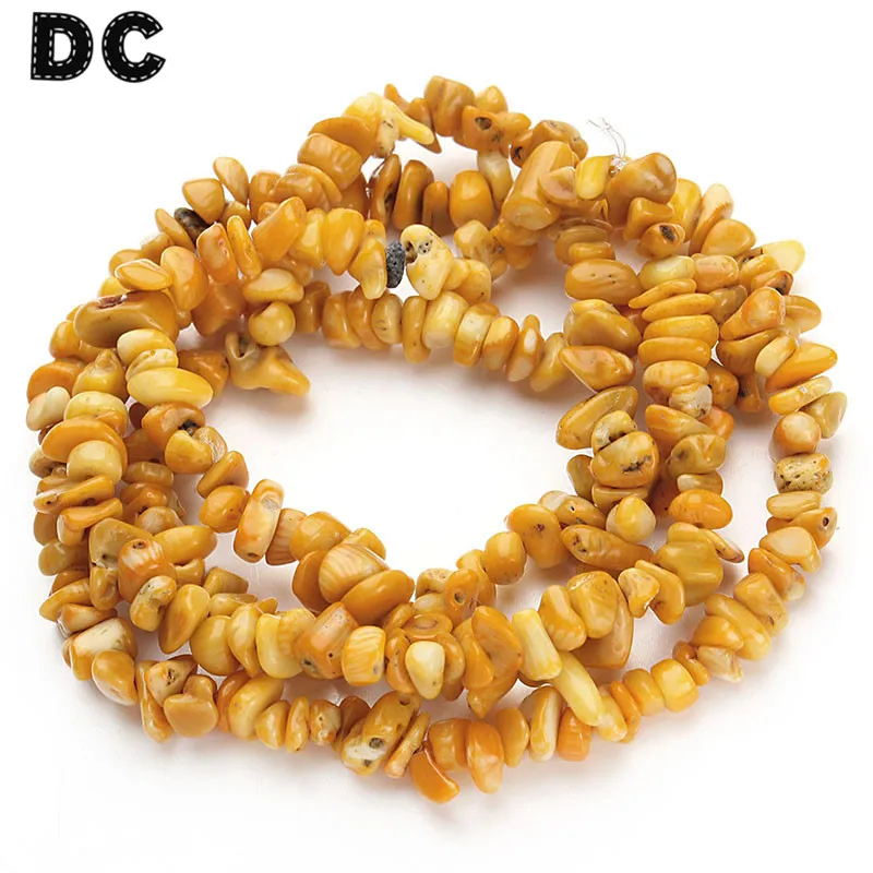 

DC Approx.80cm/31.5" Irregular Gravel Natural Yellow Coral Beads Loose Spacer Stone Beads 5-8mm for DIY Jewelry Materials F1789