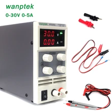 Источник питания постоянного тока переменный, wanptek KPS305D Регулируемый Импульсный регулируемый источник питания цифровой, 0-30 в 0-5 А с аллигатором провода