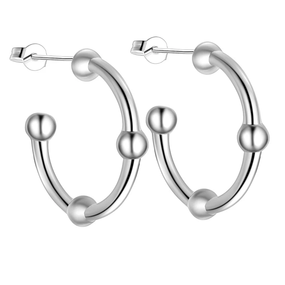 

Pretty Silver Plated Earrings For Women Wholesale Free Shipping Charm Christmas Gifts Fashion Jewelry Bending of bamboo