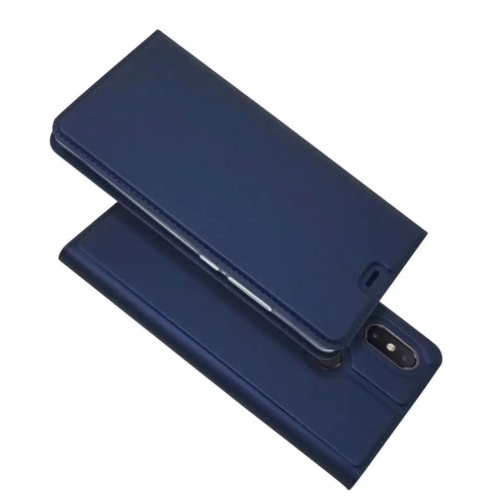 Кожаный чехол-кошелек для huawei Honor Play с магнитной застежкой и подставкой для телефона - Цвет: Синий