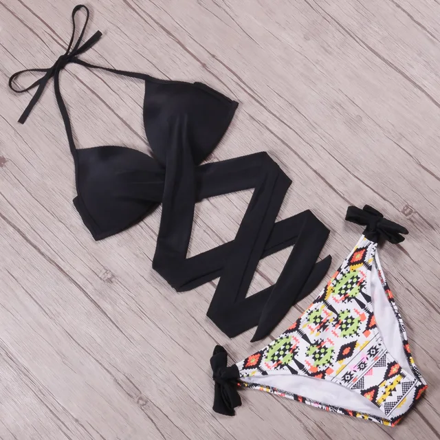 NAKIAEOI 2018 Seksowny bikini kobiety strój kąpielowy push up stroje kąpielowe Criss Cross Bandage Halter bikini Set Beach strój kąpielowy pływać nosić XXL tanie i dobre opinie Bikinis Set Nylon spandex Jednolity patchwork druk Wire Free 180073 Niska talia Pasuje do rozmiaru Weź swój normalny rozmiar NAKIAEOI 2018 Seksowny bikini kobiety strój kąpielowy push up stroje kąpielowe Criss Cross Bandage Halter bikini Set Beach strój kąpielowy pływać nosić XXL tanie i dobre opinie Bikinis Set Nylon spandex Jednolity patchwork druk Wire Free 180073 Niska talia Pasuje do rozmiaru Weź swój normalny rozmiar