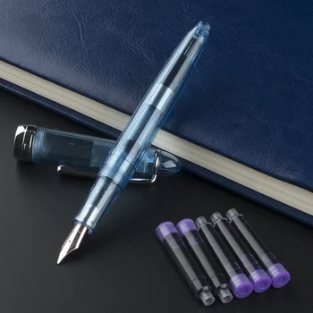 

JINHAO 992 blue plastic Transparent Rotate Clip classic style f Fountain Pen+ Ink collocation