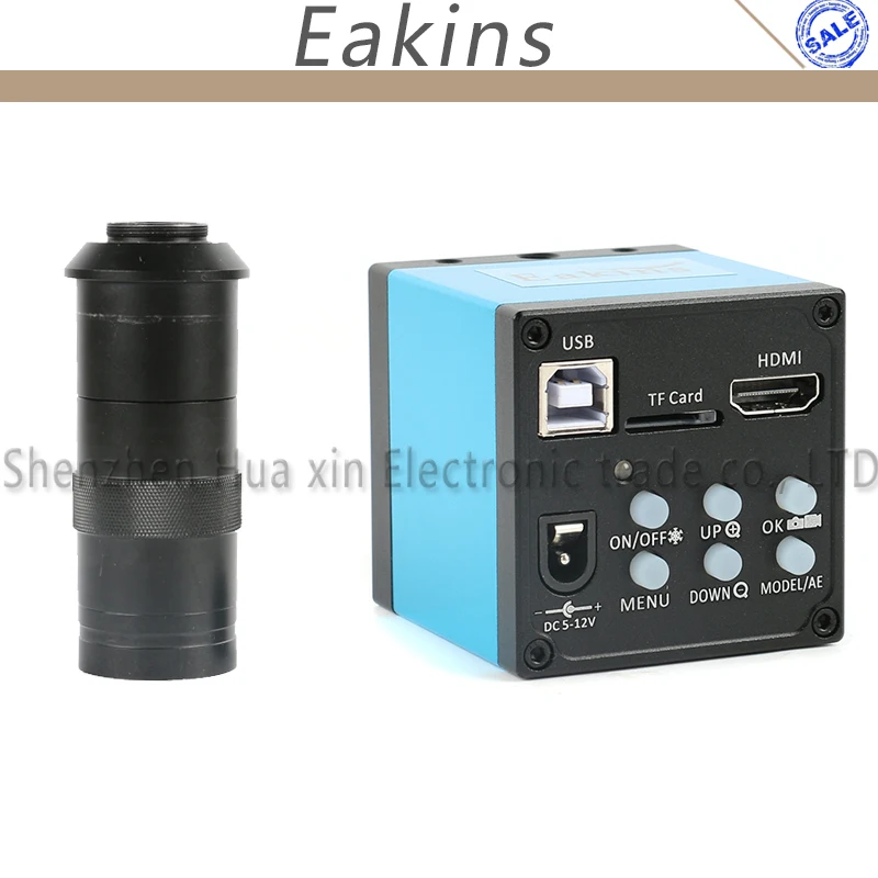 

1080P 20MP HDMI USB Industrial Video Microscope Camera TF Card Video Recorder IR Remote Controller +100X C-mount Lens For PCB