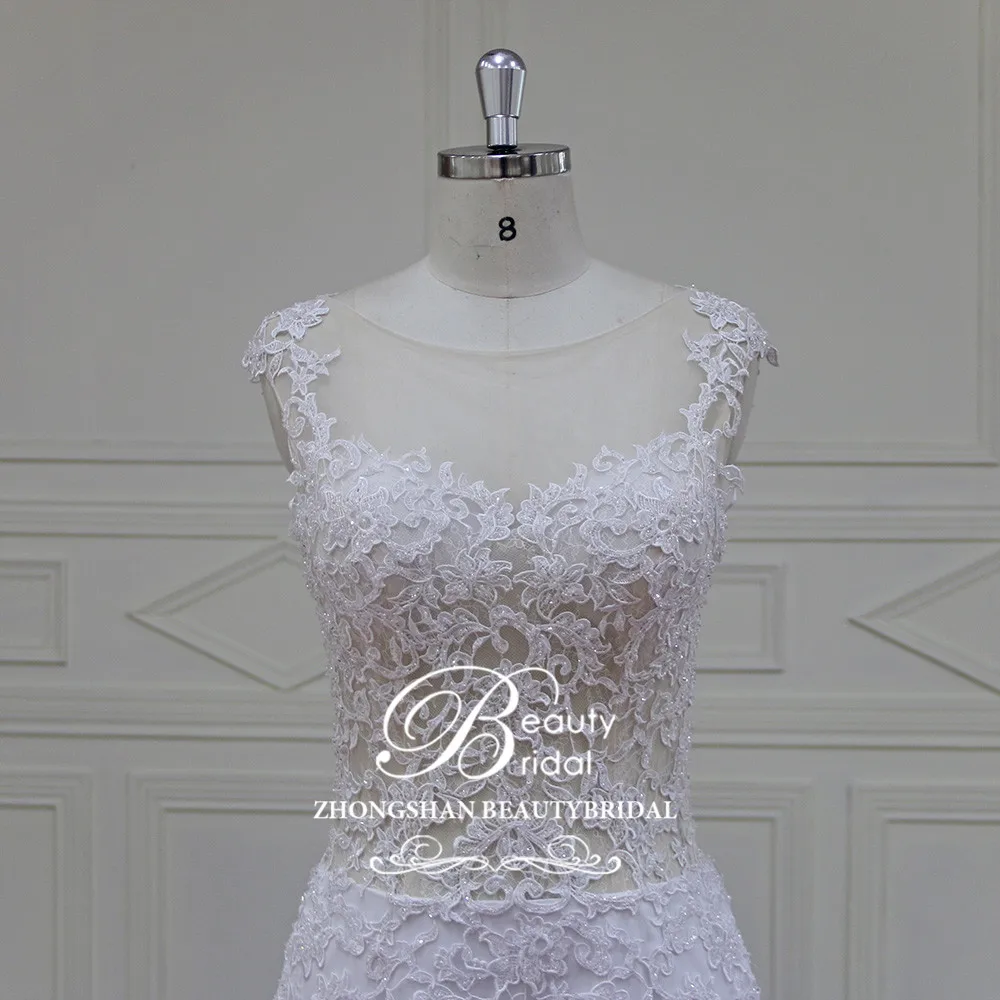 Элегантные красивые кружевные свадебные платья русалки с жемчугом Vestidos de Noiva Robe de Mariage свадебные платья Sly030