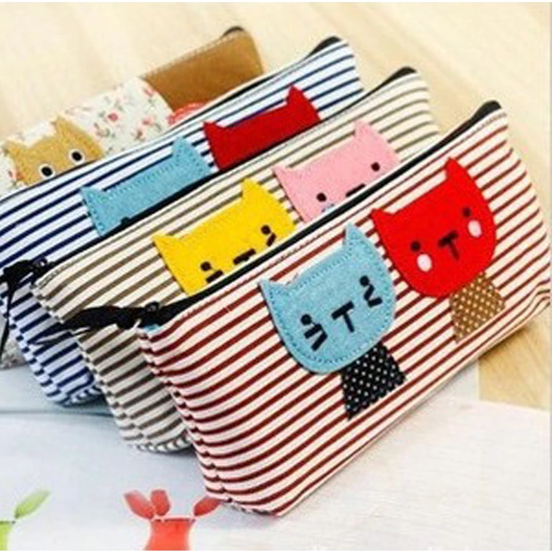 Ausuky Brand Cat Pattern Cosmetic font b Bag b font Women Makeup font b Bag b