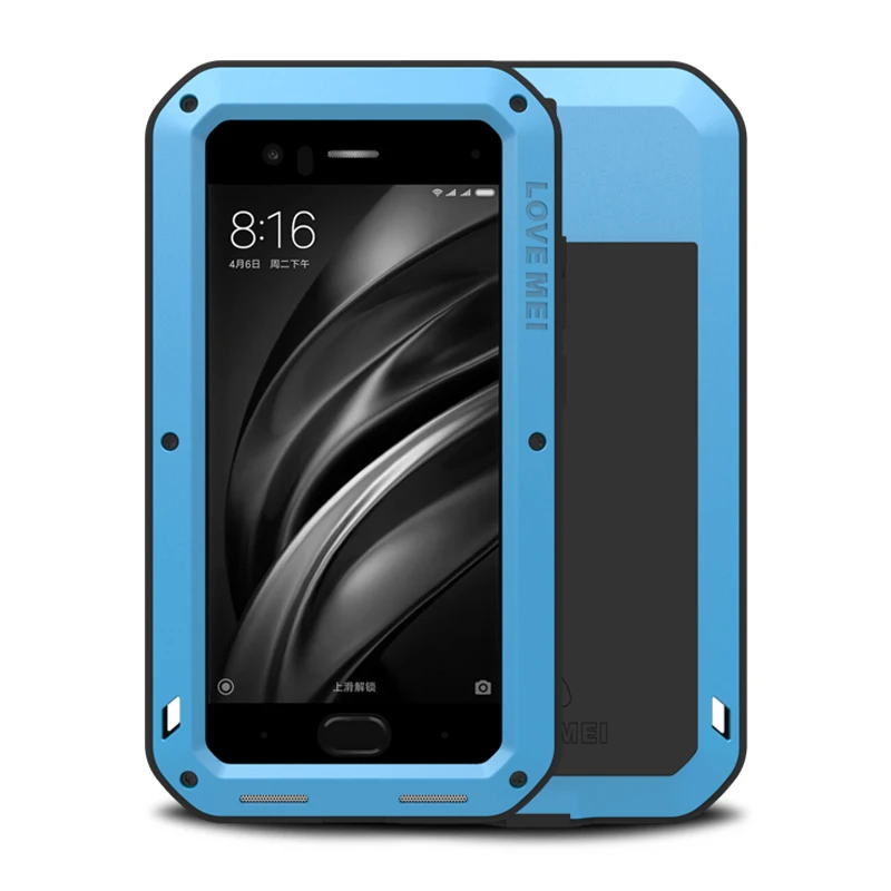 Aluminum Metal Armor sFor Xiaomi Mi6 Case 6 With Gorilla Glass Screen Shockproof dustproof full Protect Mi | Мобильные телефоны и