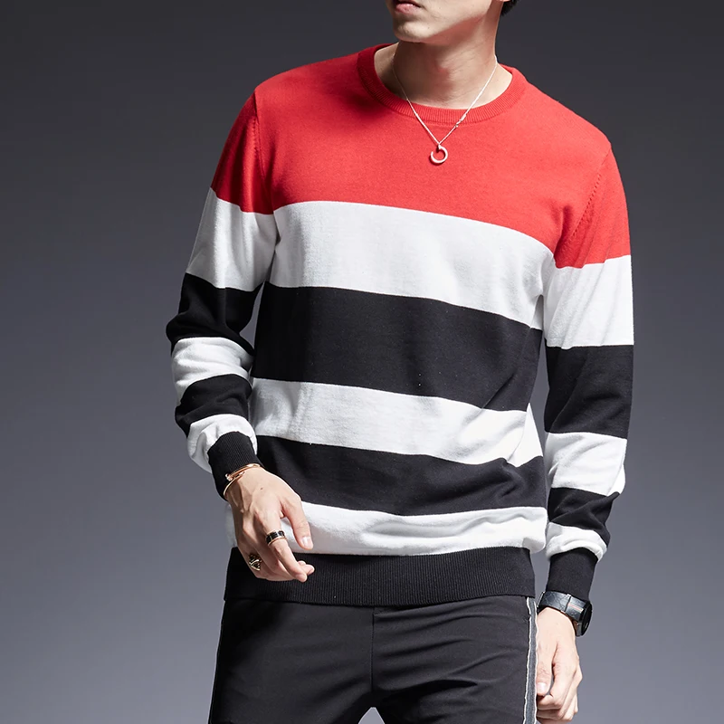 2019 New Fashion Brand Sweater For Mens Pullover Warm Slim
