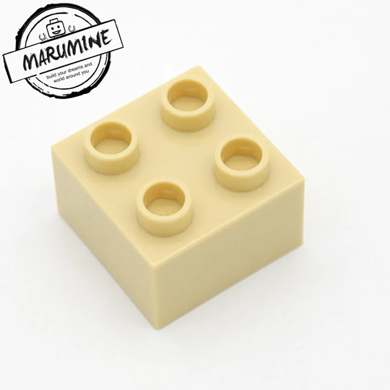 MARUMINE 2x2 Dots Duplo блок 50 шт./лот классические Строительные кирпичи объемные развивающие Technic игрушки подарок для детей - Цвет: Beige