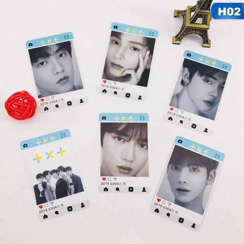 Kpop TXT Photo Stikcy Card tomorning X Together Dream Chapter Star Photo Card sticker DIY Crystal Card sticker - Цвет: H02