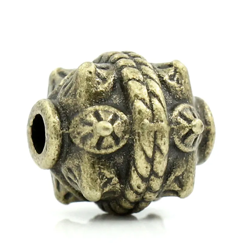 DoreenBeads, бисер из металлического сплава, античный бронзовый узор, винтажный DIY, приблизительно 11 мм x 10 мм, Отверстие: Приблизительно 2,3 мм, 4 шт.|Бусины| | АлиЭкспресс