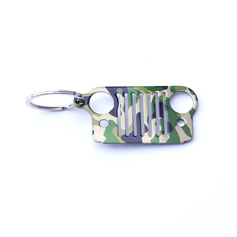 New Camouflage Car Style Stainless Steel Grill Key Chain Car KeyChain