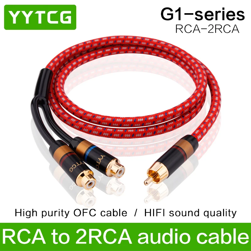 Аудиокабель YYTCG Hi Fi RCA гнездовой разъем для 2RCA Штекерный штекер адаптер