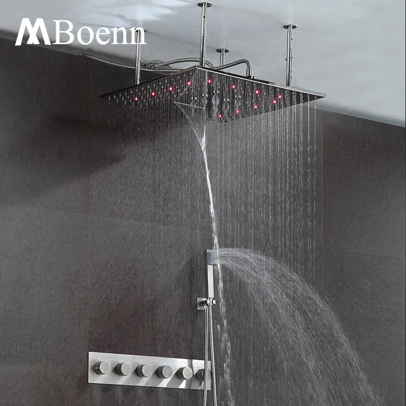 Luxury European Style Large SUS304 Hot Cold Mixer Waterfall Rainfall