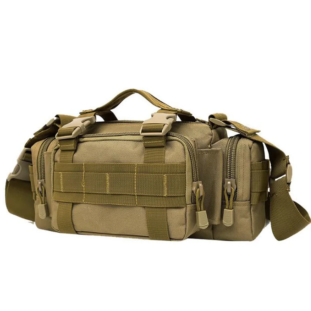 

New Arrive Vintage Men Canvas Cloth Waist Packs Bags Utility 3p Military Duffle Waist Bags Molle Assault Tote Bag