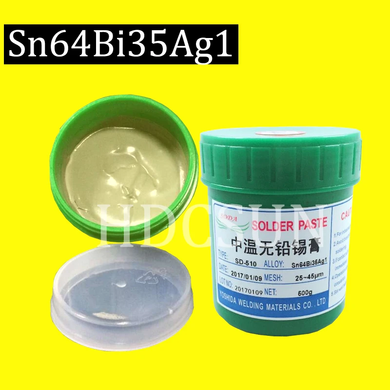 

free shipping high quality SD-510 Medium temperature SMT Lead-free SMT Solder Paste 500g Sn64Bi35Ag1 for BGA soldering paste