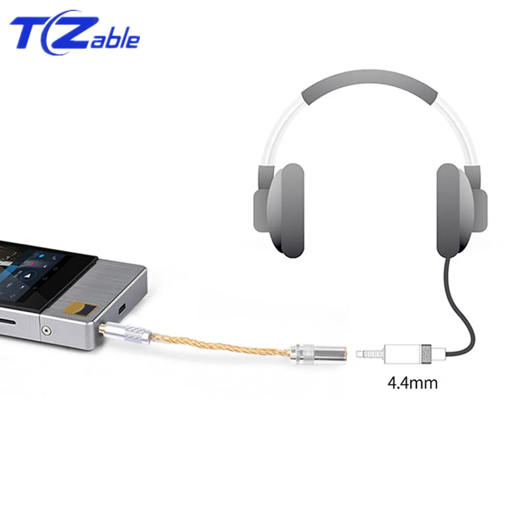 4 4mm Headphone Adapter Cable 8 Core Balanced Headset Cable Jack Stereo 4 4 Female To 2 5mm Male Audio Connector Cord AUX Cables