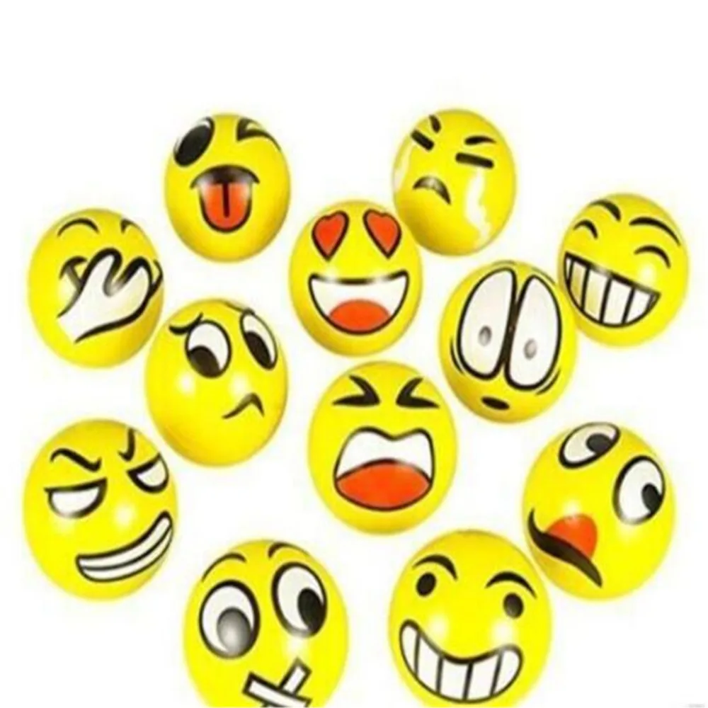 

12PCS/pack Emoji Smiley Face Stress Relief Autism Mood Squeeze Ball Reliever Toy Mood Vent Balls