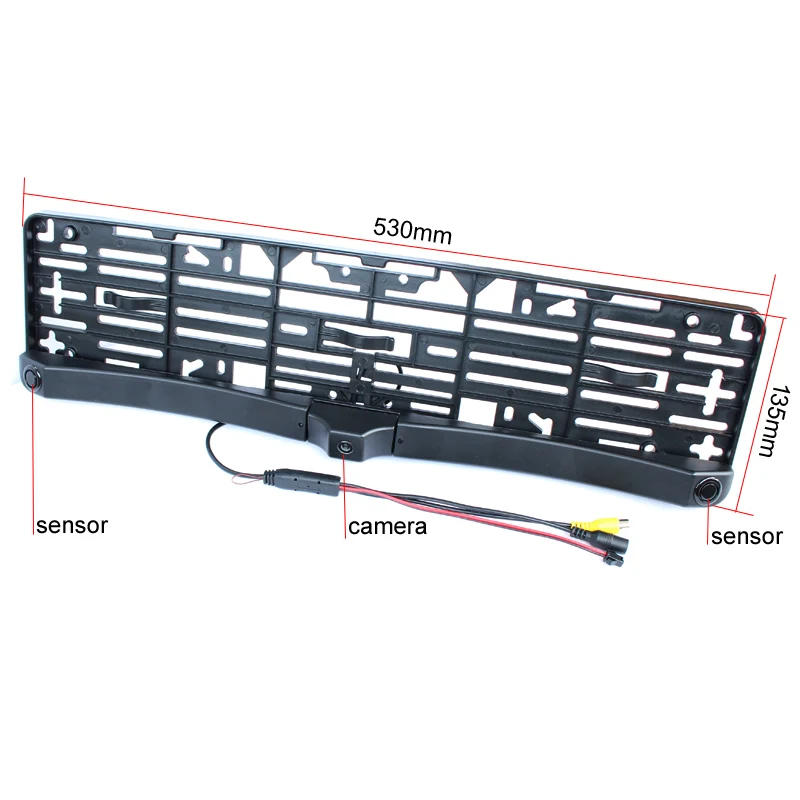Universal License Plate Frame Auto Front camera Car Rearview Reverse Camera With Two Parking Sensors Reversing Radar