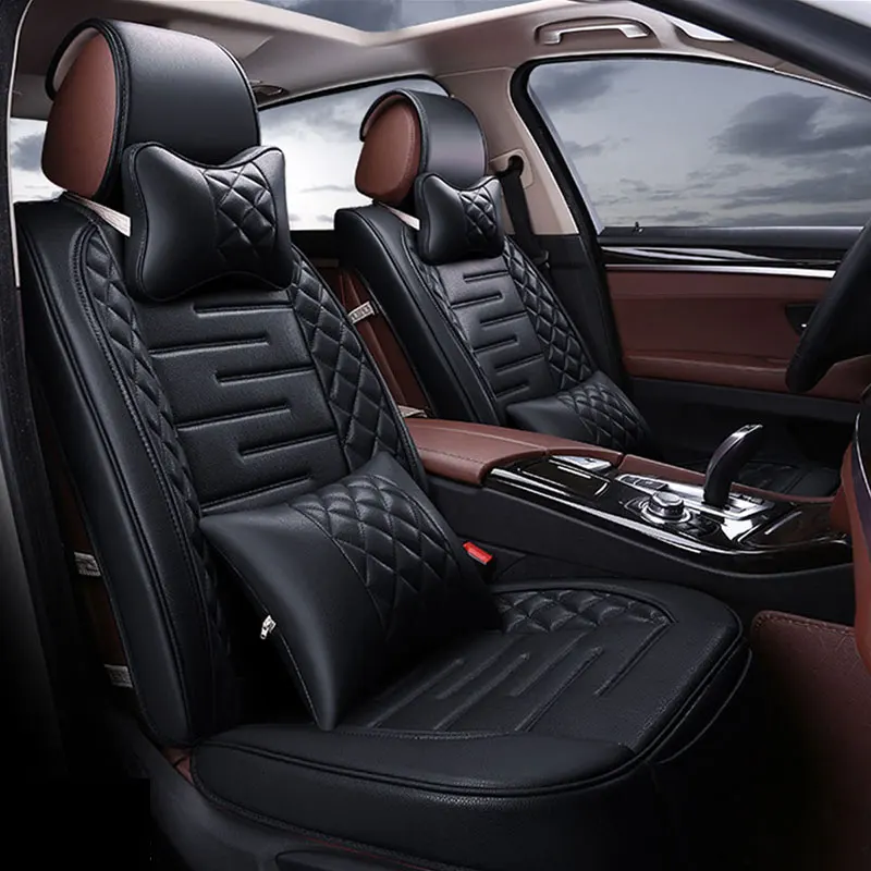 New Luxury Four Seasons Top Grade Pu Leather Breathable Comfortable New Luxury Four Seasons Top Grade Pu Leather Breathable Comfortable Most Gm Car Interior Seat Covers Black Beige Coffee Red In Automobiles