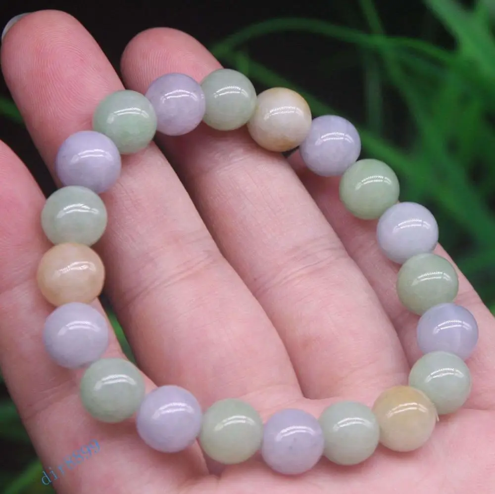 

Certified 3 Color Natural Grade A ite Beads Bangle Bracelet 10 mm 456 stone