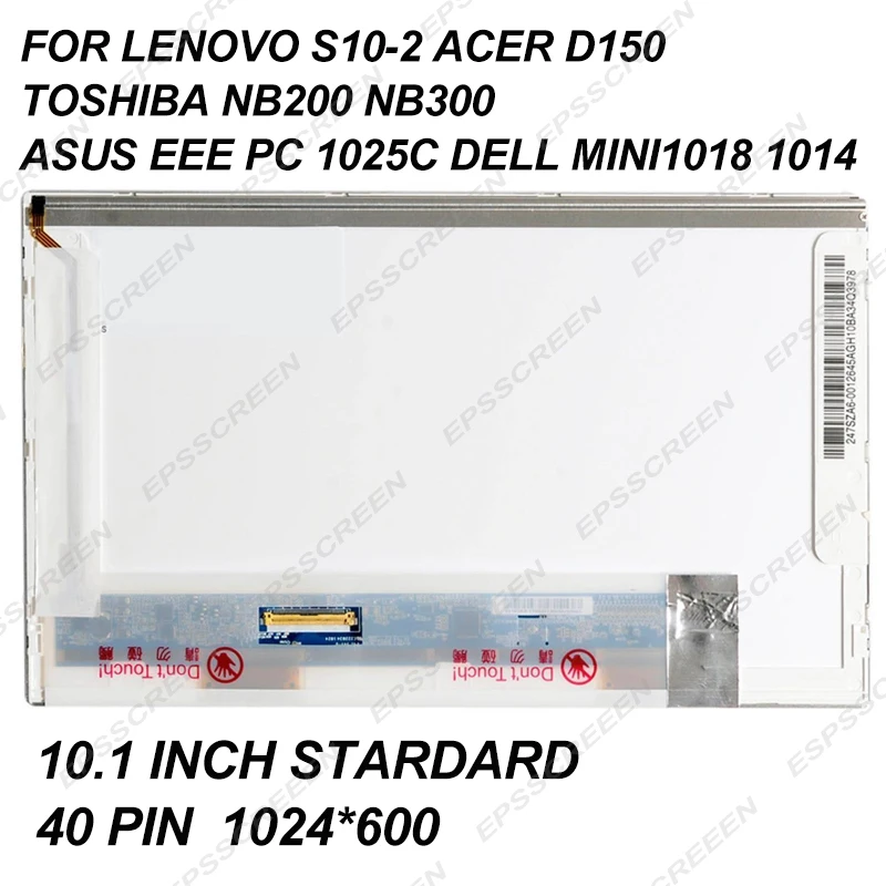 Tela Lcd de Led 10.1 para Lenovo S102 para Ace D150 para Toshiba Nb200 Nb300 para Asus Eee pc 1025c Painel para Dell Mini1018 1014 - Imagem 2
