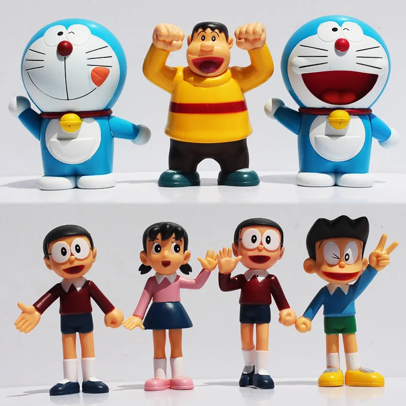 7pcs/Set New Arrival Classic Anime Cute Doraemon Figures Toys PVC Doll