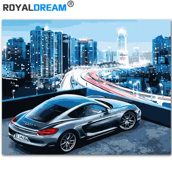 

ROYALDREAM City Sports Car DIY Painting By Numbers Kits Coloring Paint By Numbers Modern Wall Art Picture Gift
