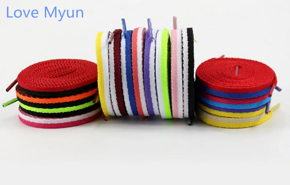 Double colored shoelaces unisex casual sports canvas sneaker shoe laces boys girls fahion brand