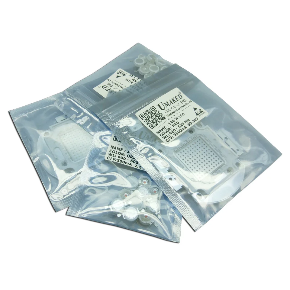 UMAKED High Power LED Chips 1W 3W 5W 10W 20W 30W 50W 100W Bulb SMD COB Diode Red 620-625nm Deep Red 660nm for Grow Lights Source