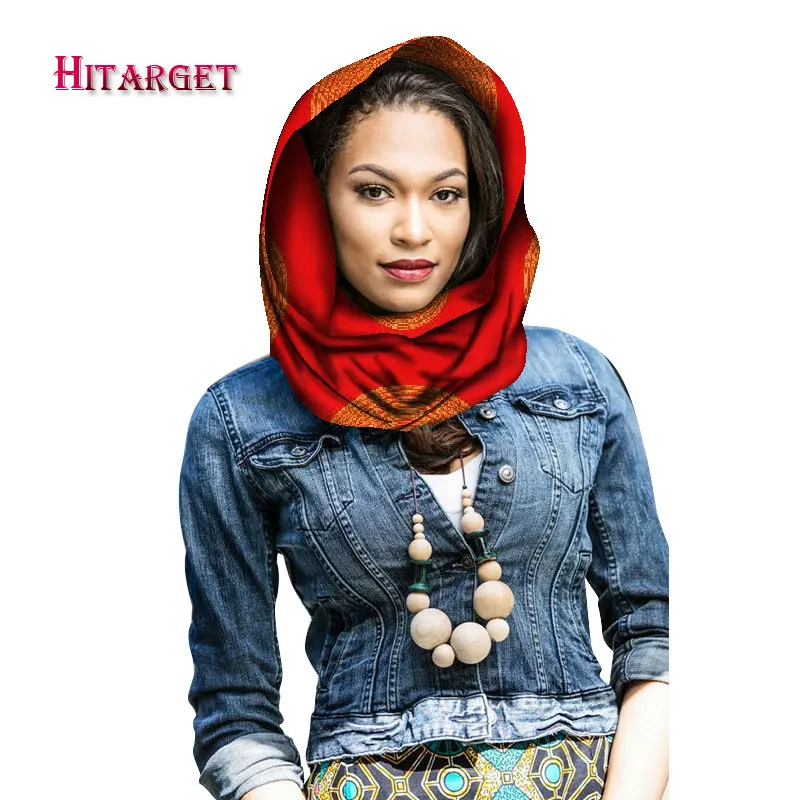 

Hitarget Autumn & Winter New Africa Style Design Collar Scarf African Wax Print Scarf Headtie for Women Cotton Scarves WYB66