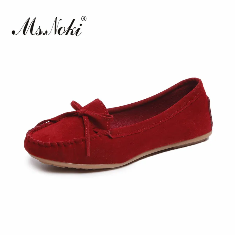 Модный бант-бабочка, однотонная женская обувь на плоской подошве г. новые женские летние Лоферы большего размера 35-43 женские слипоны с круглым носком - Цвет: red