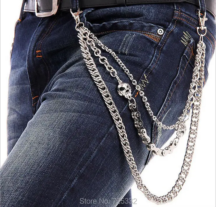 

EMO Rock Trousers Wallet Key Chain Skull Tide Stud Motorcyle