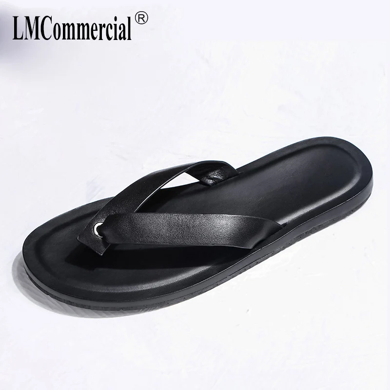 

men's casual shoes Genuine Leather sandals summer Sneakers Men Slippers Flip Flops casual Shoes beach outdoor all-match cowhide