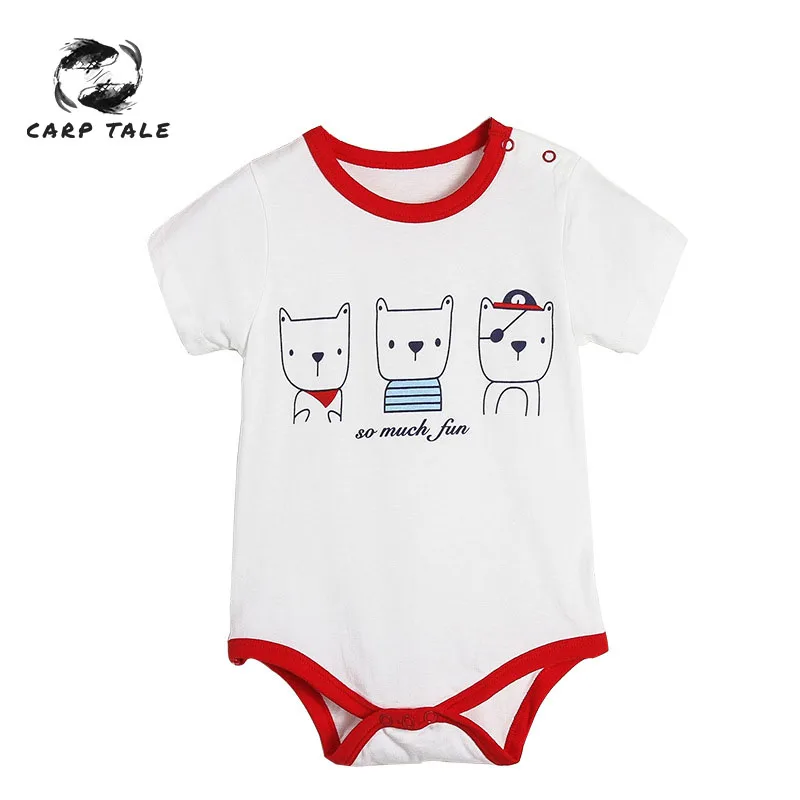 

Newborn Cartoon Dog Pattern Unisex Baby 100% Cotton Tights Short Sleeve Baby Summer Costume Set 0-36M baby bodysuit baby