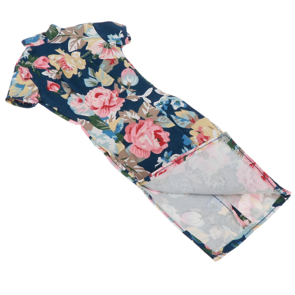 Doll Floral Cheongsam Dress Clothes for 1/4 BJD Doll Outfits Accessory B