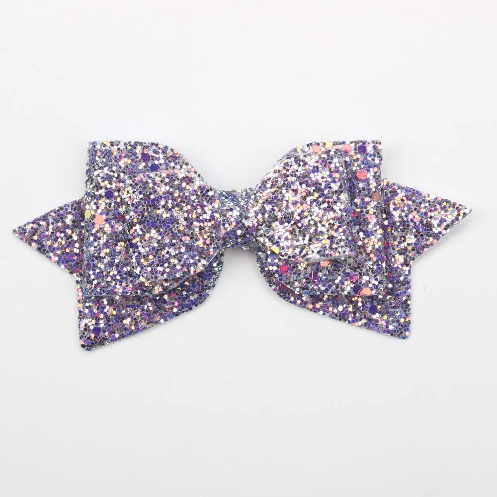 48PCS 5inch Glitter Bows Sequin bow Boutique Hair bows Hair Accessories FOR Hairclips or No Clip Accessory - Цвет: 1
