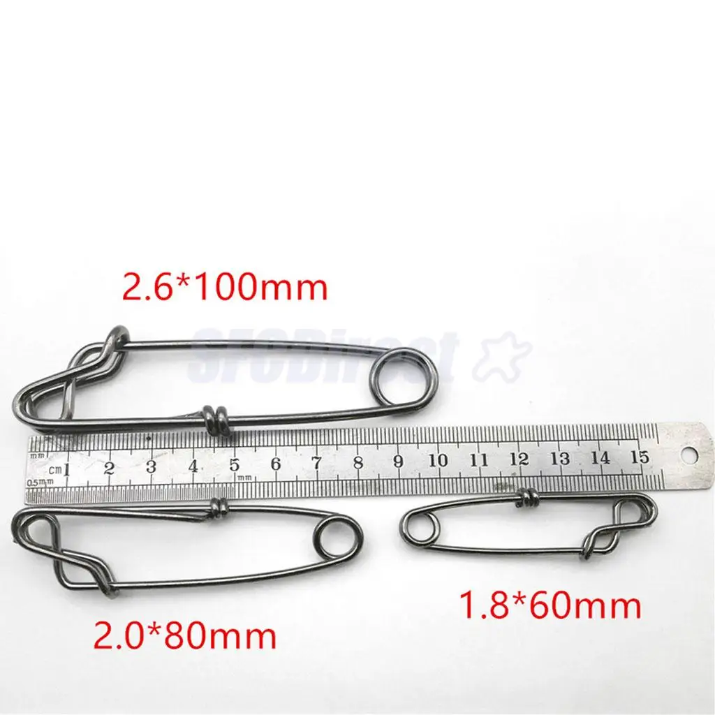 20Pcs Stainless Steel Long Line Longline Clip for Fishing Snapper or Shark S