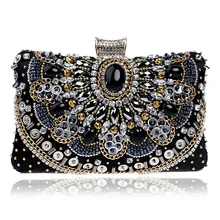 Luxury Diamonds Women Evening Bags Rhinestones Small Handbags Retro Crystal Day Clutches Chain Shoulder Bags Lady Wedding Purse