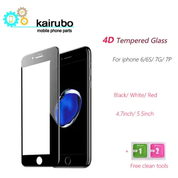 

4D COLD CARVING Full Cover Tempered Glass for iPhone 7 S 6 6S Plus Premium ScreenToughened Glass Protective 10pcs