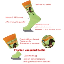 Осенне-зимние ретро женские персональные художественные Ван Гог фрески всемирно известная живопись мужские спортивные носки масло Смешные забавные носки HS-84-11