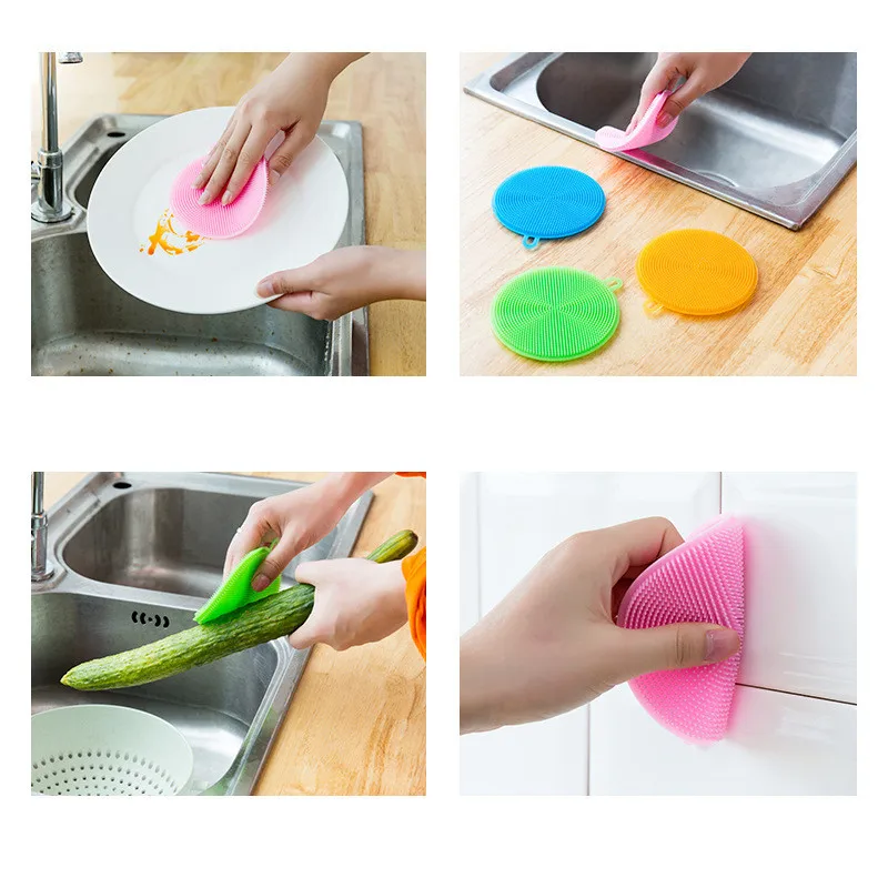 Kitchen Silicone Sponge Washing-up Brush Cleaning Dish Sponges Cooking Silicone Sponge For Washing Dishes  (11)