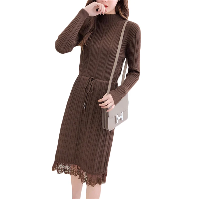 sweater dress with lace bottom
