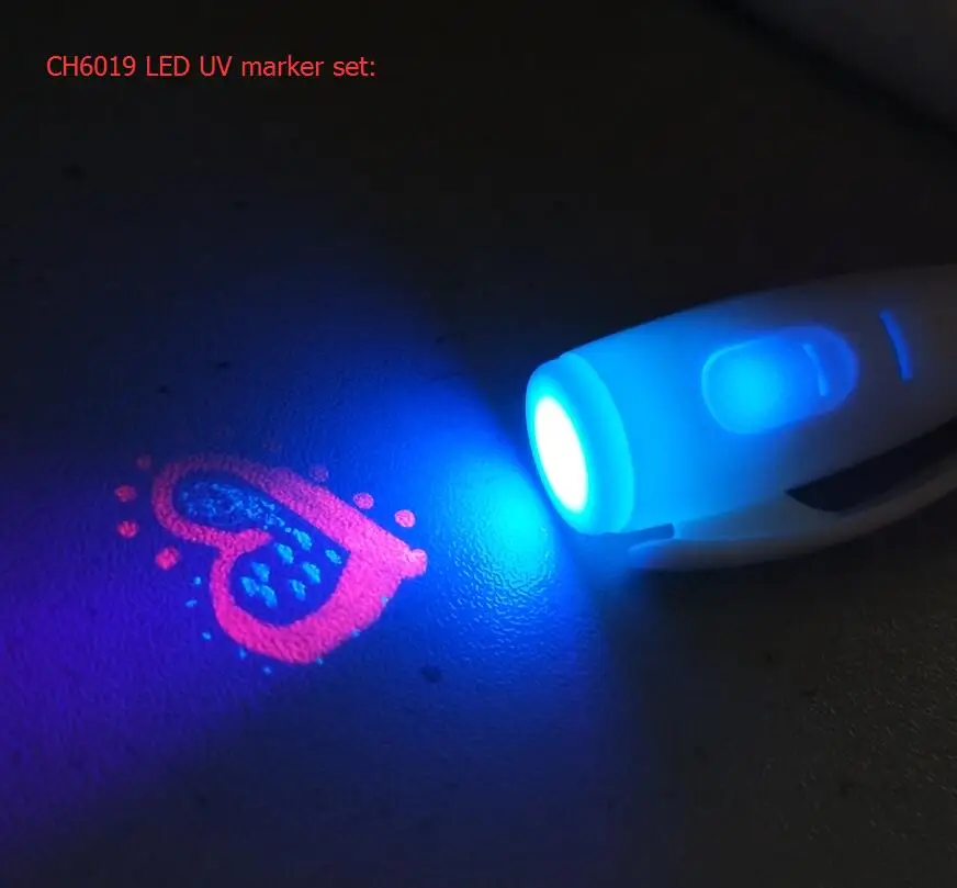 4 in 1 Invisible ink Pen with three different color UV active inks