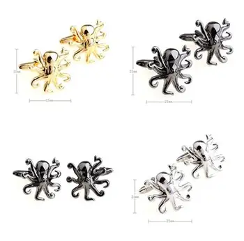 

20pairs/lot Octopus Cufflinks Copper Plating Gold/Silver/Gunblack Octopus Cuff Links Shirt Cuff Button Men's Jewelry Wholesale