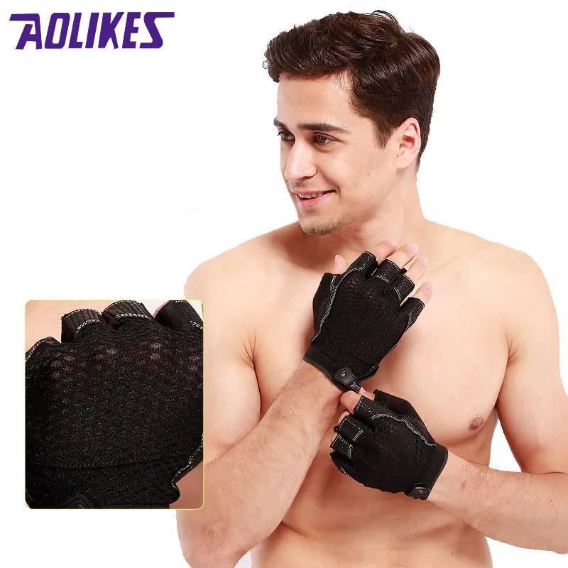 AOLIKES Gym Body Building Training Sports Fitness Weight Lifting Gloves Men Women Custom Fitness Exercise Training Gym Gloves