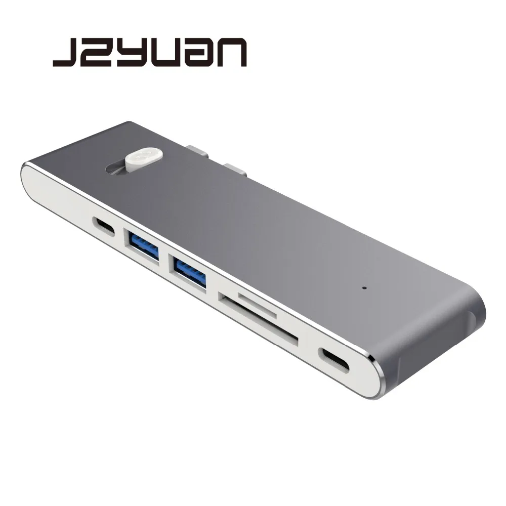 

JZYuan USB C Laptop Docking Stations For Macbook Pro Thunderbolt 3 Dock Dual USB C to HDMI USB 3.0 Type C Power Delivery Dock
