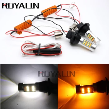 

ROYALIN Car BA15S 1156 P21W LED Switchback Canbus No Hyper Flash Error Free DRL Turn Signal Lights Universal Headlights Retrofit
